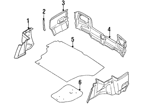 1992 Toyota Corolla Cover, Luggage Compartment Trim, Rear Diagram for 64716-12100-03