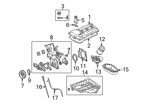 2006 Toyota Tundra Engine Parts & Mounts, Timing, Lubrication System Diagram 3 - Thumbnail