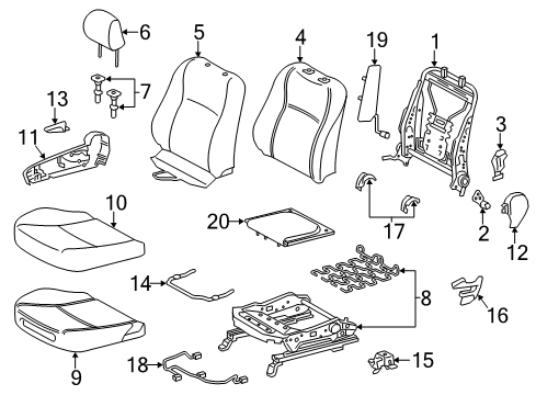 2015 Toyota Yaris Front Seat Cushion Cover, Right(For Separate Type) Diagram for 71071-0DS70-B0