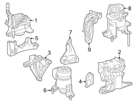 2024 Toyota Grand Highlander Engine & Trans Mounting Diagram 1 - Thumbnail