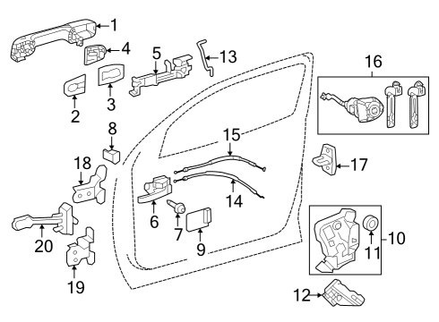 2023 Toyota Sequoia HANDLE SUB-ASSY, FR Diagram for 69205-0C100