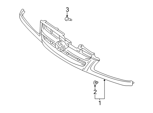 2000 Toyota Sienna Radiator Grille Diagram for 53100-08020-C0