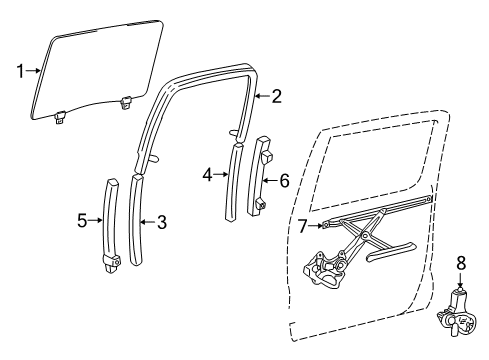 2020 Toyota Tacoma Rear Door Diagram 3 - Thumbnail