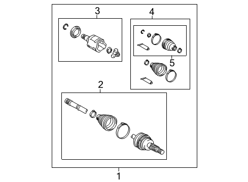 2010 Toyota Highlander Drive Axles - Rear Diagram