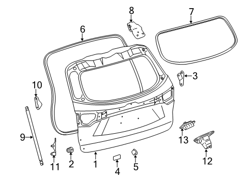 2019 Toyota Highlander Gate & Hardware Diagram