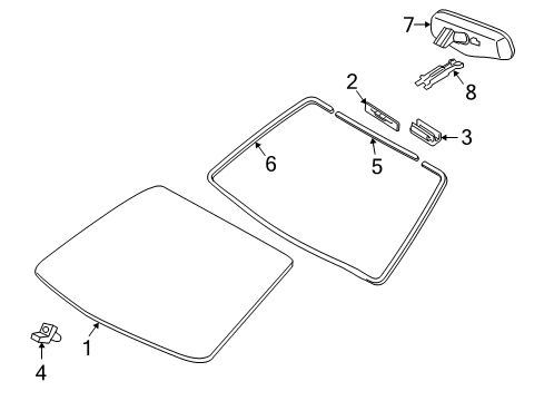 2004 Toyota Solara Windshield Glass Diagram