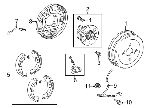 2013 Toyota Prius C Brake Components Diagram