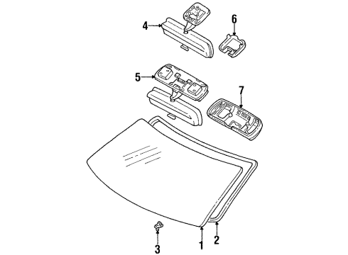 1996 Toyota T100 Dam, Window Glass Adhesive Diagram for 56117-34010