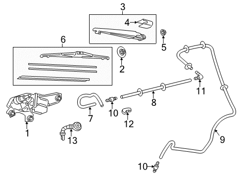 2015 Toyota Prius V Lift Gate - Wiper & Washer Components Diagram