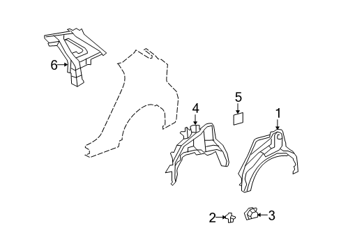 2011 Toyota Matrix Panel Sub-Assembly, Quarter Diagram for 61607-02590