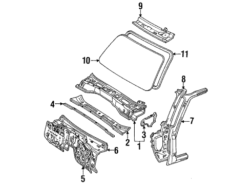 1994 Toyota Land Cruiser Visor Assembly, Lh Diagram for 74320-60173-B0