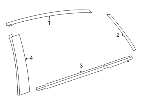 2023 Toyota Mirai Exterior Trim - Rear Door Diagram