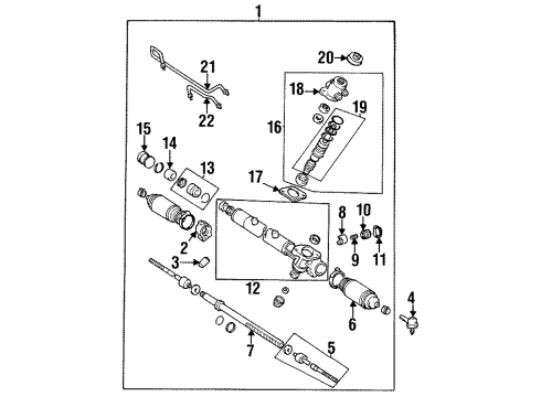 1995 Toyota Avalon Steering Column & Wheel, Steering Gear & Linkage Diagram 2 - Thumbnail