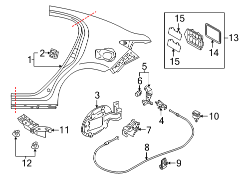 2017 Toyota Yaris iA Fuel Door Diagram