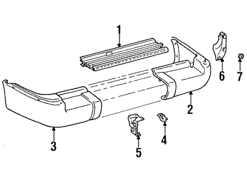 1997 Toyota Land Cruiser Rear Bumper Diagram