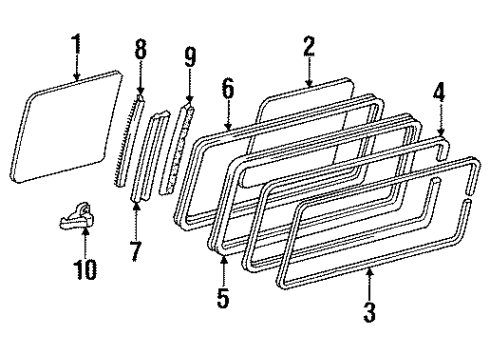 1986 Toyota Van Frame Sub-Assembly, Side Front Window, LH Diagram for 62708-28010