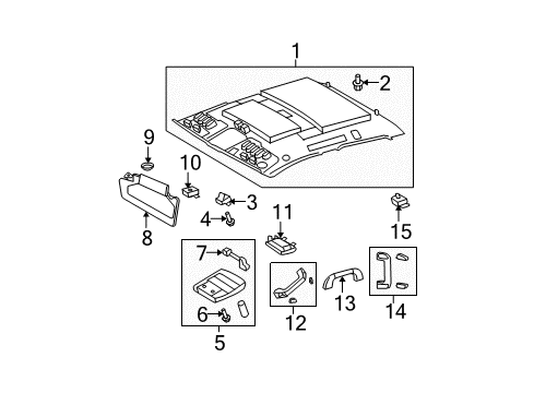 2007 Toyota Tundra Headlining Assy, Roof Diagram for 63310-0C919-E0