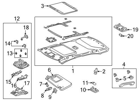 2023 Toyota Corolla HEADLINING ASSY, ROO Diagram for 63310-12P80-A1