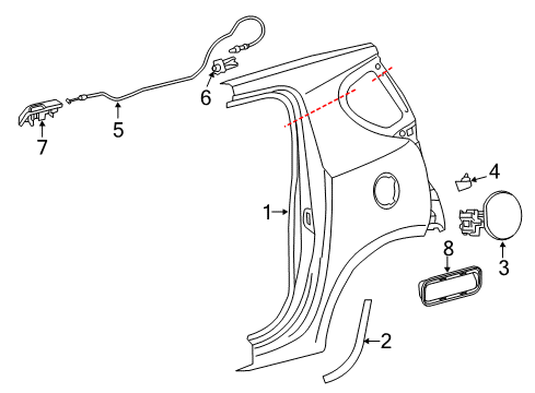 2015 Scion iQ Fuel Door Diagram