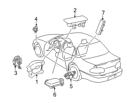 2001 Toyota Prius Sensor, Air Bag, Front LH Diagram for 89174-49105