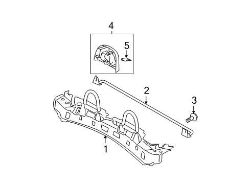 2007 Toyota Solara Cover, Rear Seat Headrest Plate Diagram for 71952-06020-A0