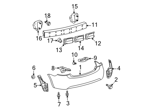 2012 Toyota Yaris Rear Bumper Diagram