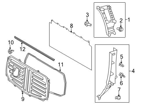 2020 Toyota Tundra Sheet, Room Part Pan Diagram for 64141-0C041