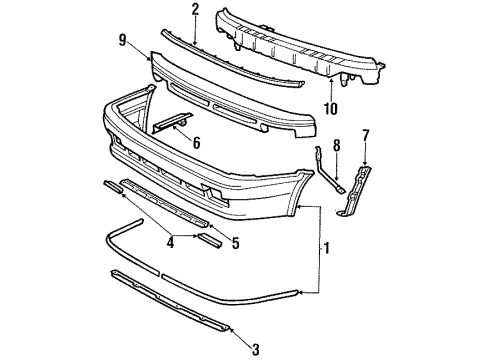 1988 Toyota Corolla Retainer Support, Passenger Side Diagram for 52061-02010