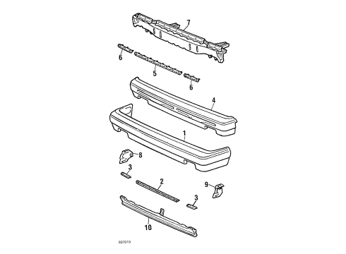 1984 Toyota Starlet Absorber, Front Diagram for 52611-10021