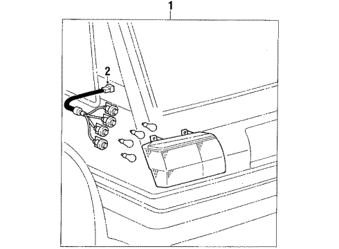 1988 Toyota Corolla Lamp Assy, Rear Combination, LH Diagram for 81560-02010