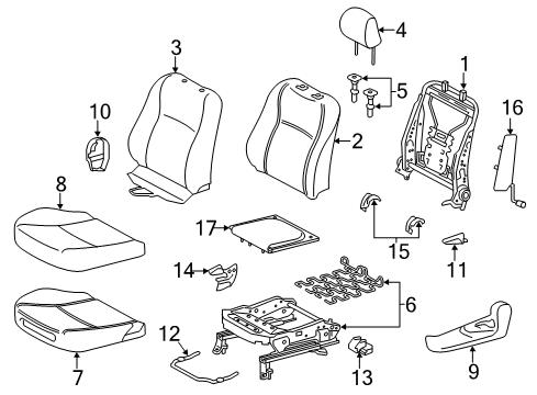 2015 Toyota Yaris Shield, Front Seat Cushion Diagram for 71812-0D200-C1