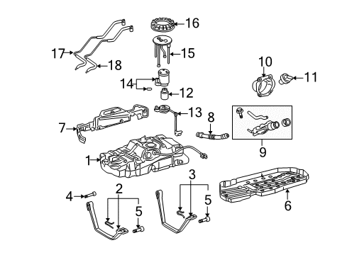 2005 Toyota Tundra Band Sub-Assy, Fuel Tank Diagram for 77603-0C030