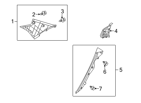 2009 Toyota Corolla Board, Roof Side Inner Garnish, LH Diagram for 62474-12030-E0