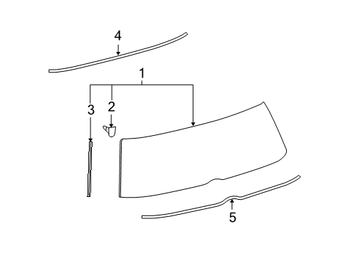 2010 Scion xB Lift Gate - Glass & Hardware Diagram