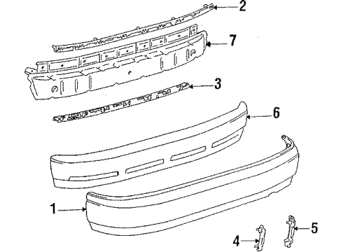 1986 Toyota Celica Cover, Rear Bumper Diagram for 52159-20909