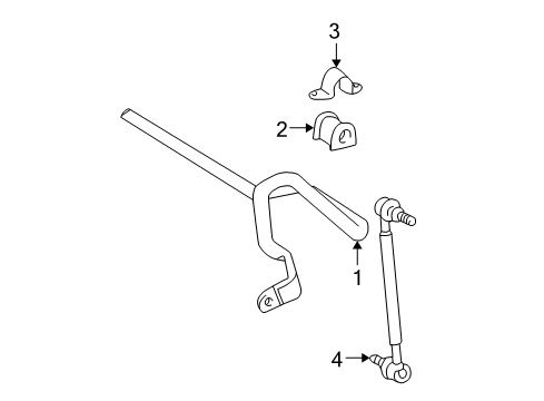 2003 Toyota Corolla Stabilizer Bar & Components - Front Diagram