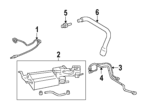 2006 Toyota Matrix Canister Assy, Charcoal Diagram for 77740-02121