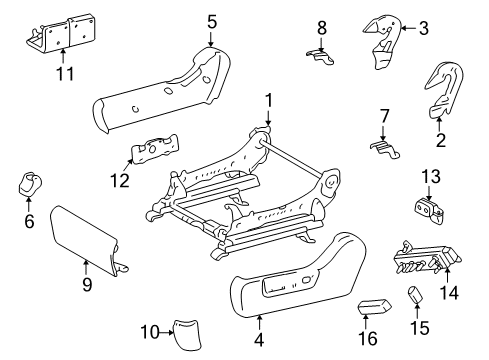 2002 Toyota Highlander Knob, Power Seat Switch Diagram for 84921-30130-C0