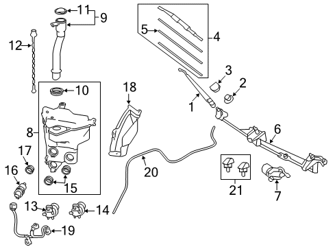 2010 Toyota FJ Cruiser Windshield - Wiper & Washer Components Diagram