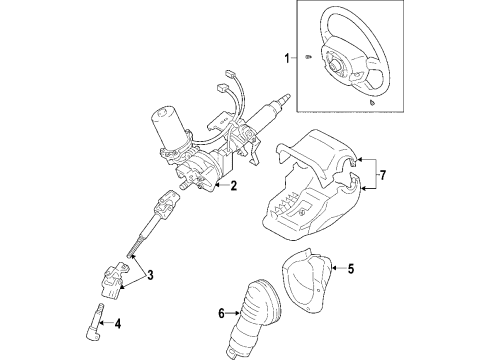 2007 Toyota RAV4 Steering Column & Wheel, Steering Gear & Linkage Diagram 1 - Thumbnail