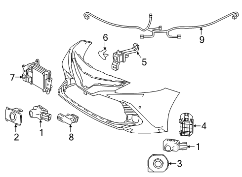 2018 Toyota Camry Switch Assembly, Steering Diagram for 84250-06840-B0