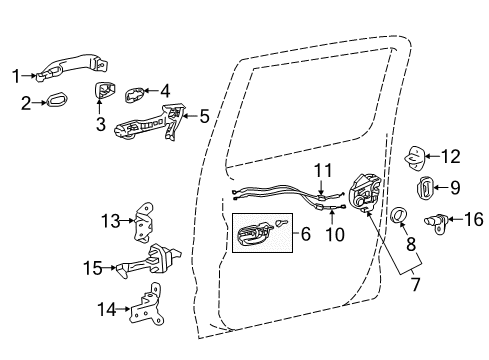 2022 Toyota Tacoma Cover, Rr Door OUTSI Diagram for 69227-0E040-J4