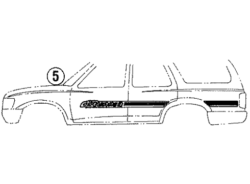 1994 Toyota 4Runner Stripe, Front Door Outside, Front RH Diagram for 75985-35340