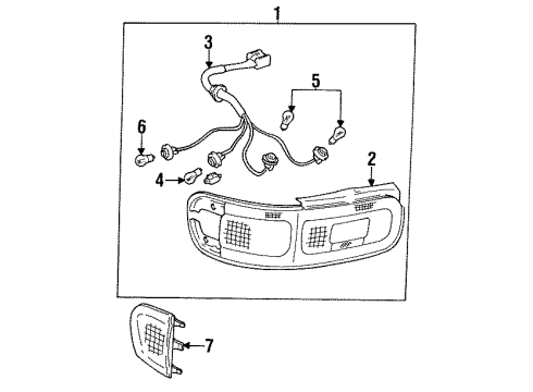 1992 Toyota Celica Lamp Assy, Rear Combination, RH Diagram for 81550-2B180