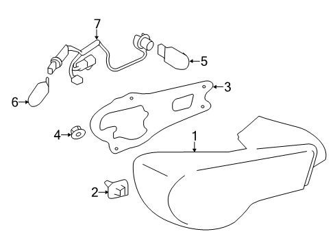 2015 Scion FR-S Tail Lamp Gasket, Passenger Side Diagram for SU003-05121