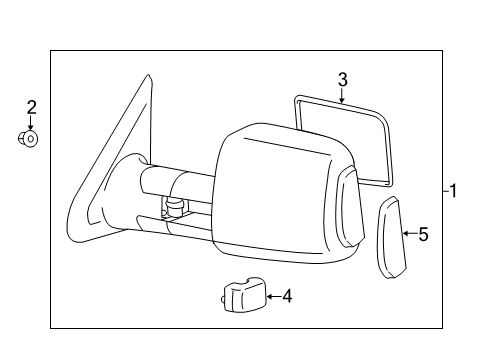 2015 Toyota Tundra Outer Rear View Mirror Sub Assembly, Left Diagram for 87906-0C040