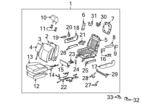 2008 Toyota Sienna Cover, Seat Track Outer, RH Diagram for 72137-AE040-B0