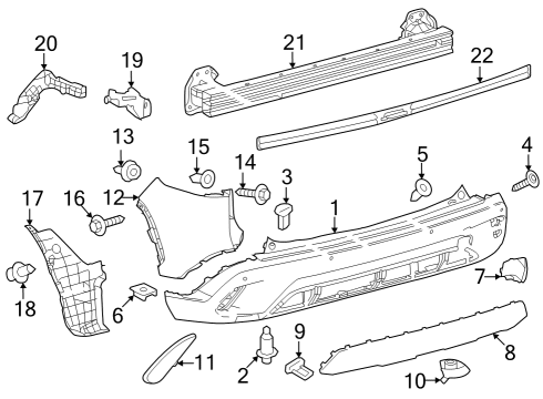 2023 Toyota Corolla Cross BAR, RR BUMPER L/COL Diagram for 52151-0A905