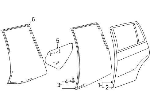 2004 Toyota RAV4 Weatherstrip, Rear Door Opening Trim, RH Diagram for 62331-42020-B0