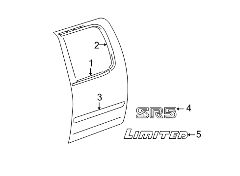 2004 Toyota Tundra Moulding, Rear Door, Outside LH Diagram for 75742-0C070-C0